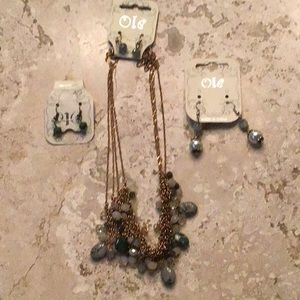 Necklace and earrings